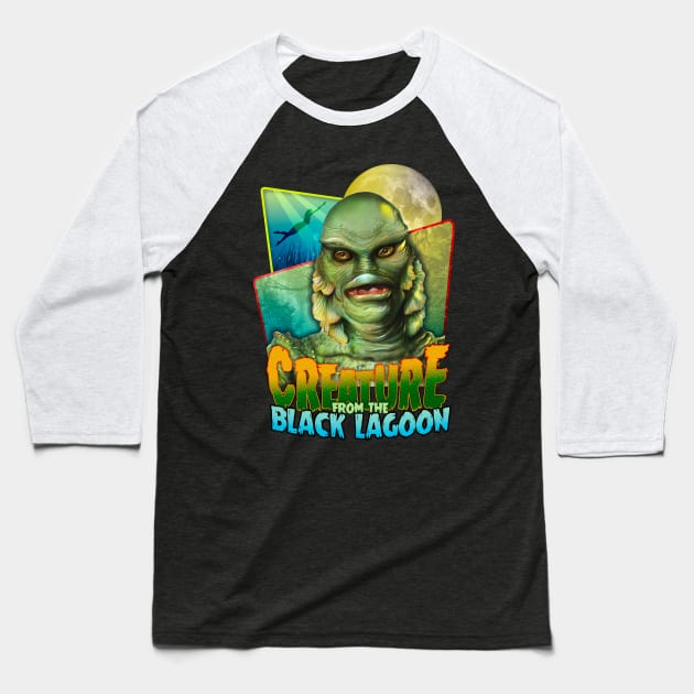 Creature From The Black Lagoon Baseball T-Shirt by Rosado